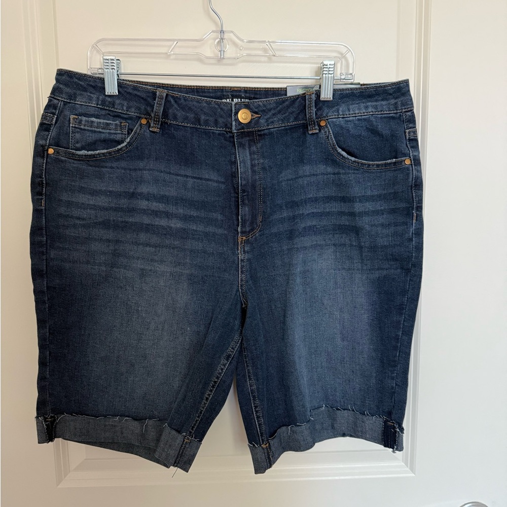 Classic Blue Jean Bermuda Shorts for Women